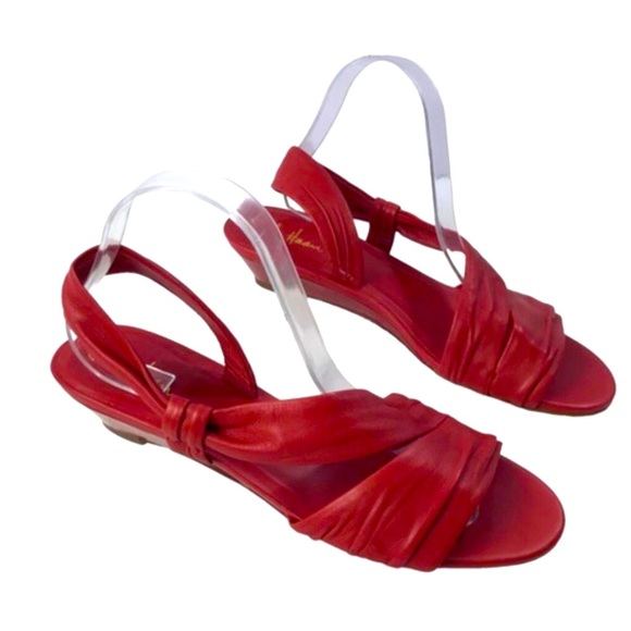 Cole Haan Shoes - Cole Haan Nike Air Red Leather Slingback Sandal Size 10B